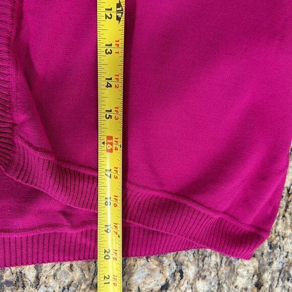 St. John Fuchsia Wool Blend Open Front Shrug Cardigan Size S - Picture 9 of 9